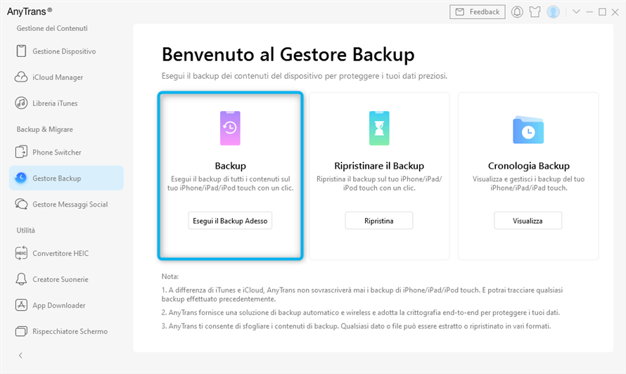 clic su backup