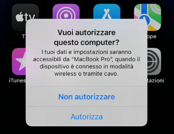 Autorizza un computer su iPad