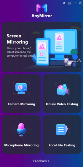 Seleziona Funzione su AnyMirror