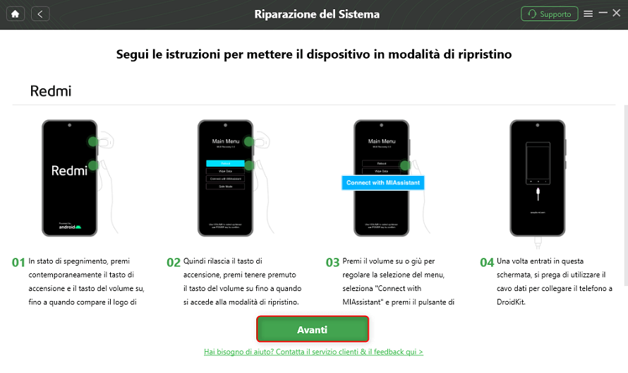 Metti Xiaomi in modalità di ripristino