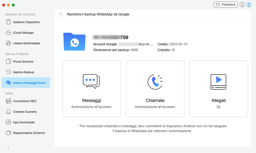 Seleziona messaggi da visualizzare in anteprima