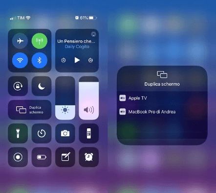 Accedi all’Opzione Duplicazione Schermo