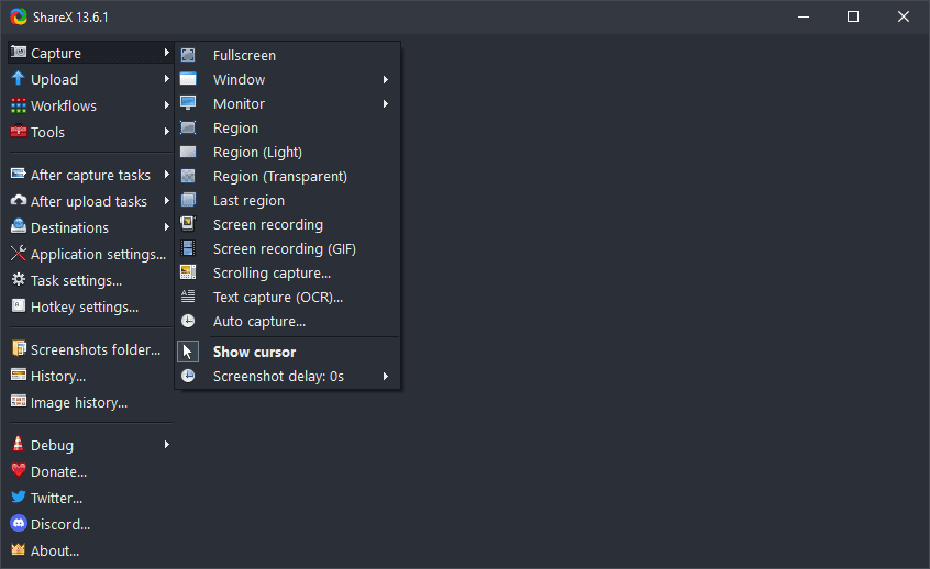 Aggiungi fonti a ShareX