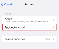 Aggiungi Account Google su iPhone