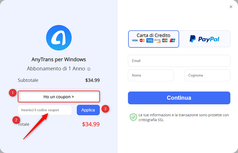 AnyTrans-Inserisci il tuo codice sconto