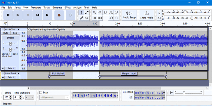 Registratore audio Audacity