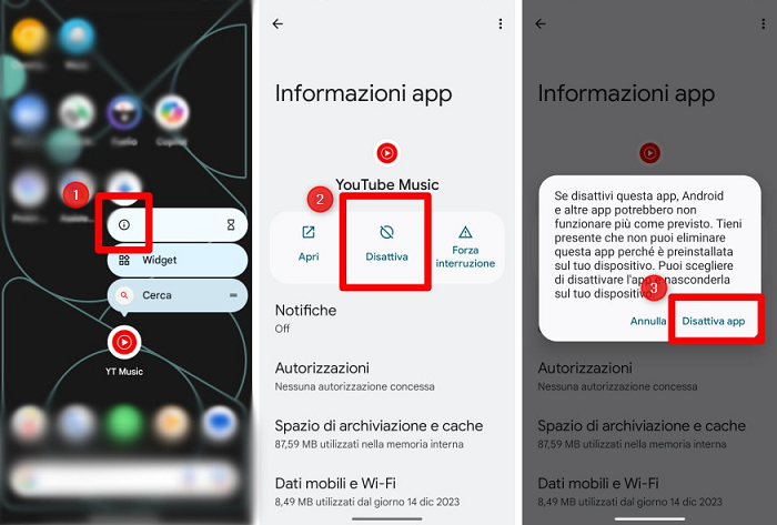 Disattivare applicazioni non utilizzati