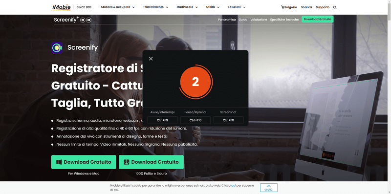 Attendi il conto alla rovescia per la registrazione