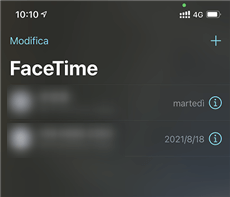 effettuare una chiamata facetime su iphone