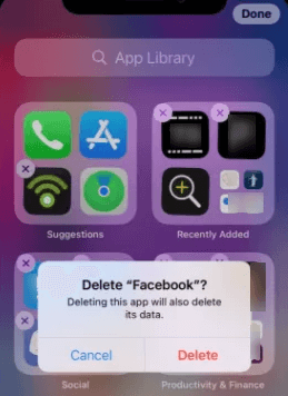 elimina le app nascoste dalla libreria delle app
