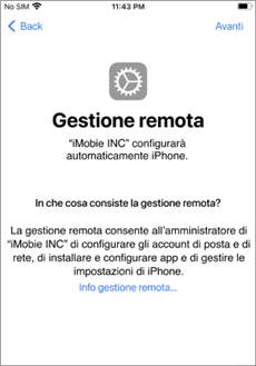 Gestione remota iPhone