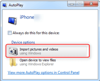Importa foto iPhone su Windows 7