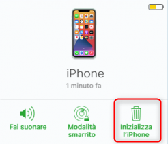 Inizializza iPhone tramite iCloud