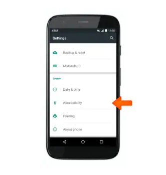 Menu Accessibilità su Motorola