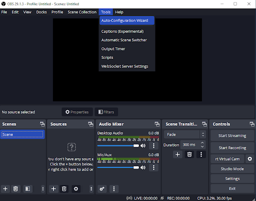 Apertura della Configurazione Automatica