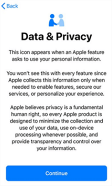 Privacy dei dati dell'iPhone