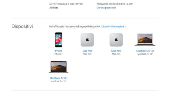 Rimuovi il dispositivo tramite il sito web dell'ID Apple