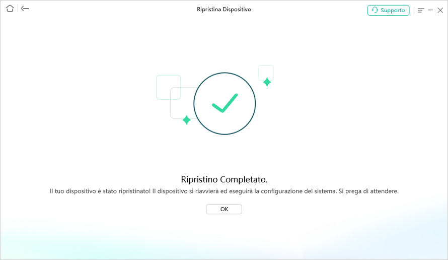 Ripristino dell'iPhone completato