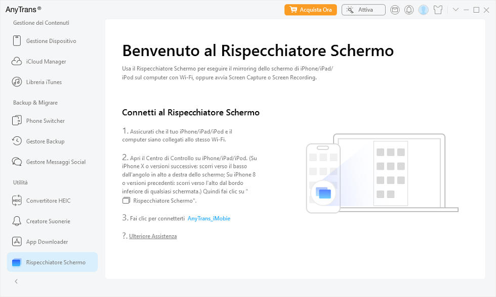 Rispecchiatore Schermo