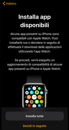 Sincronizza le tue app con Apple Watch