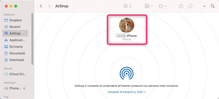 Trasferiscivideo da iPhone a Mac con AirDrop