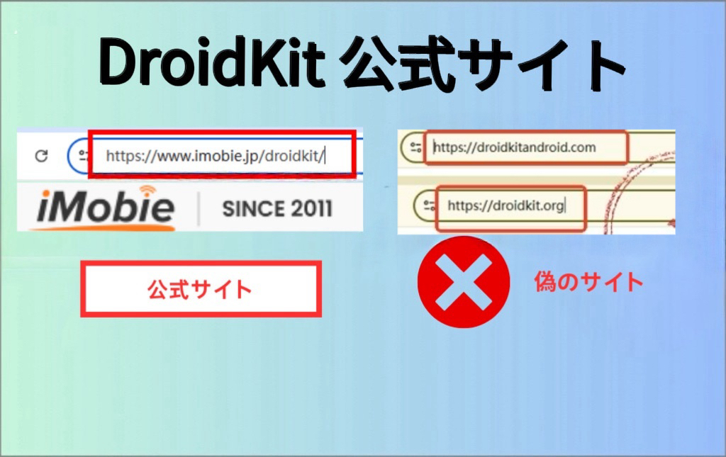 DroidKit公式サイト VS 偽物サイト