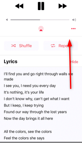iPhoneでミュージックの歌詞が表示されない時の対策 方法１