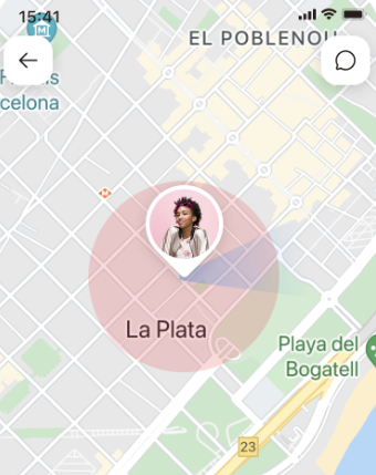 大きな円が表示される