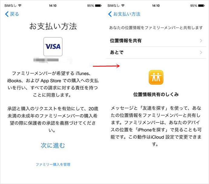 購入したアプリを家族と共有するには ステップ3