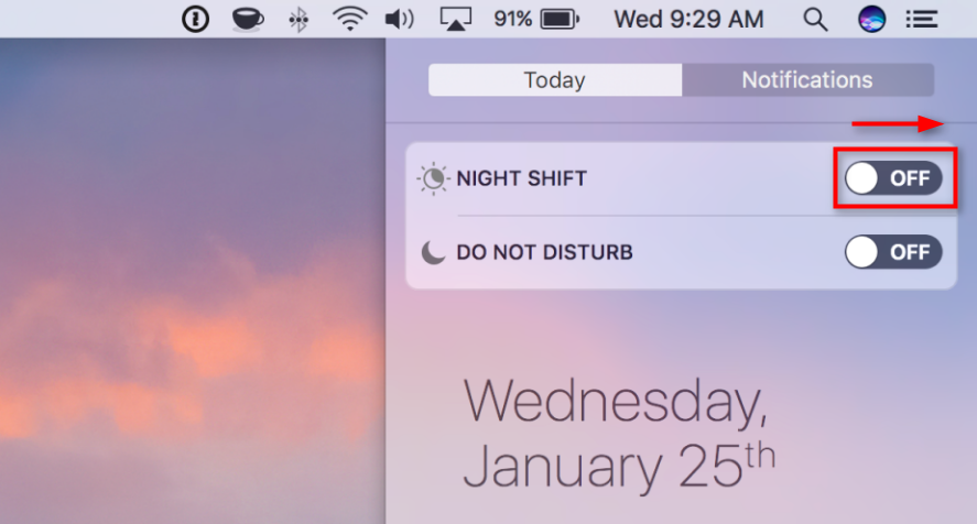 macOS Sierra 10.12.4のNight Shiftモードをオンにする