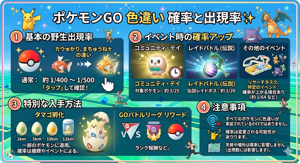 ポケモンGO色違い確率と出現率