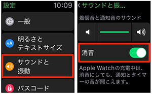 Apple Watchの設定アプリから消音する