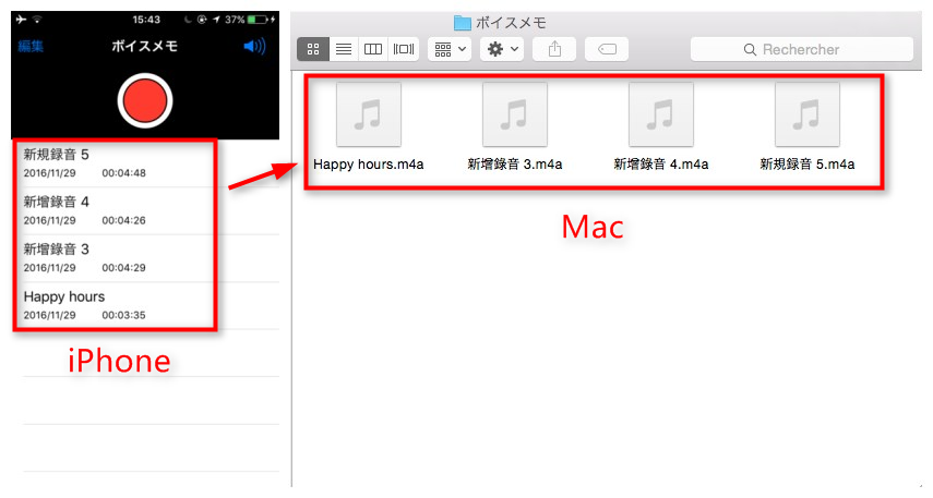 Iphoneからmacへのボイスメモの簡単な取り込み方