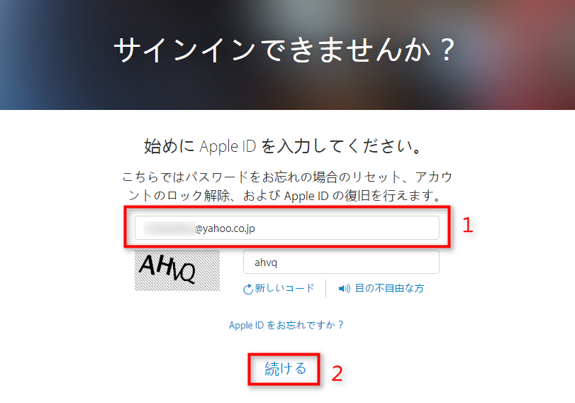 ステップ2 Apple ID を入力する