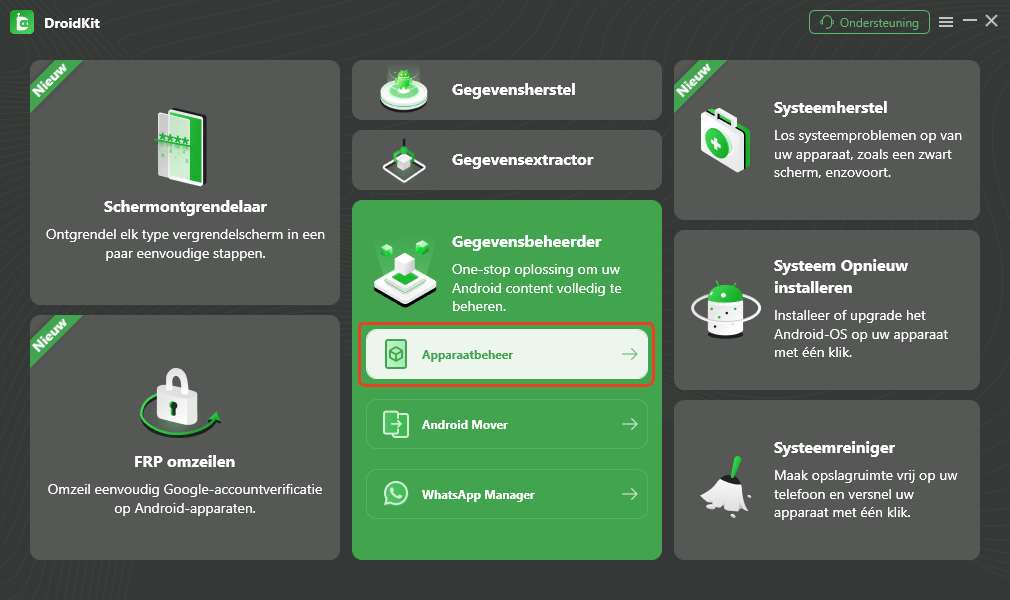 DroidKit – Gegevensbeheer – Apparaatbeheer
