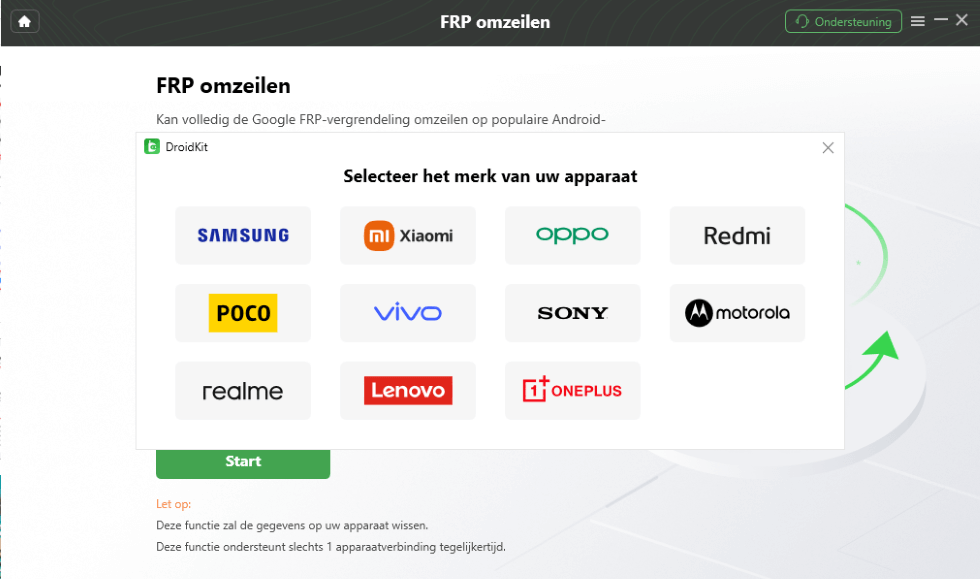 Selecteer uw apparaatmerk 