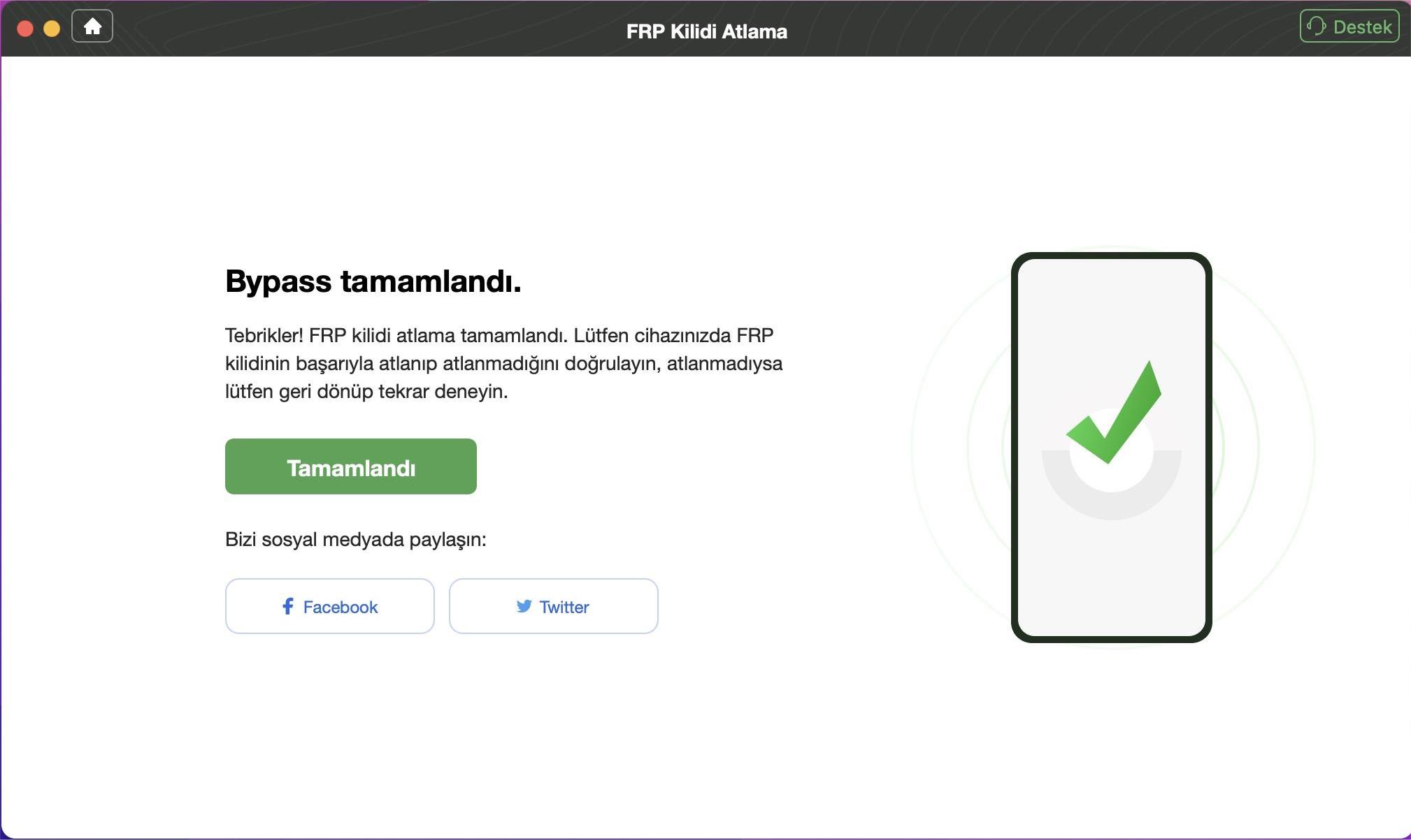 FRP Bypass Tamamlandı