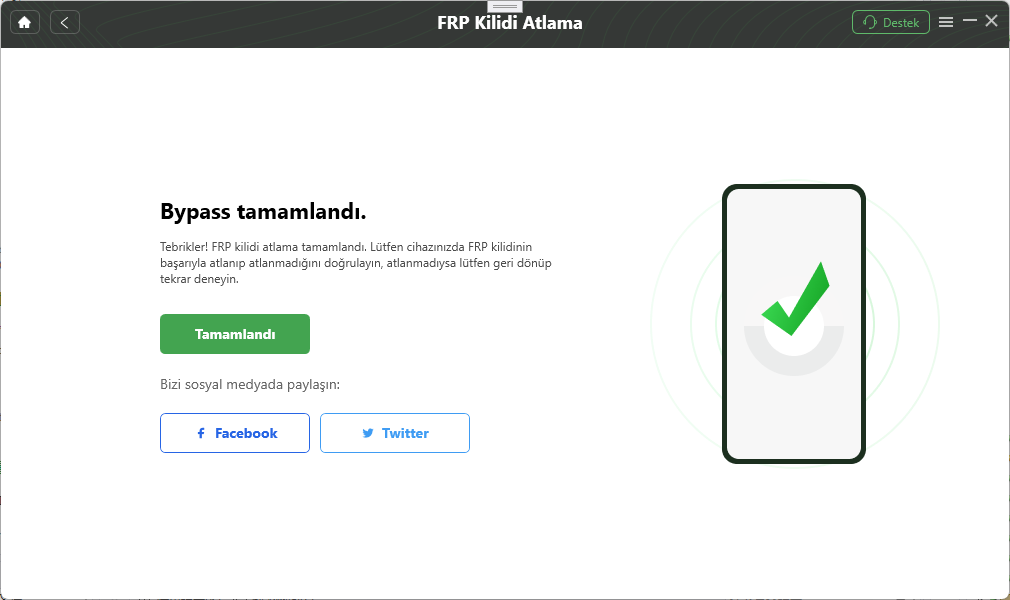 FRP Kilidi Atlama Tamamlandı