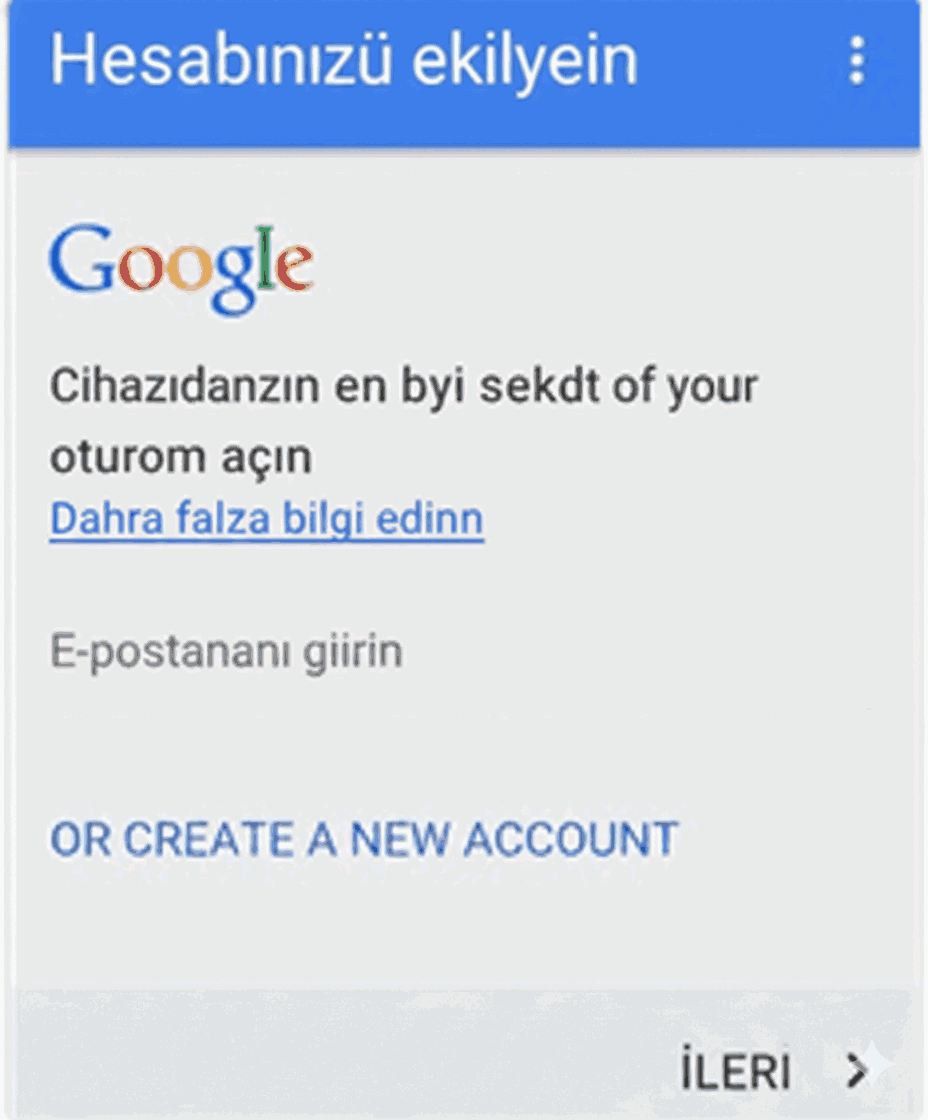 Hesabınızı Ekleme Ekranına Erişin