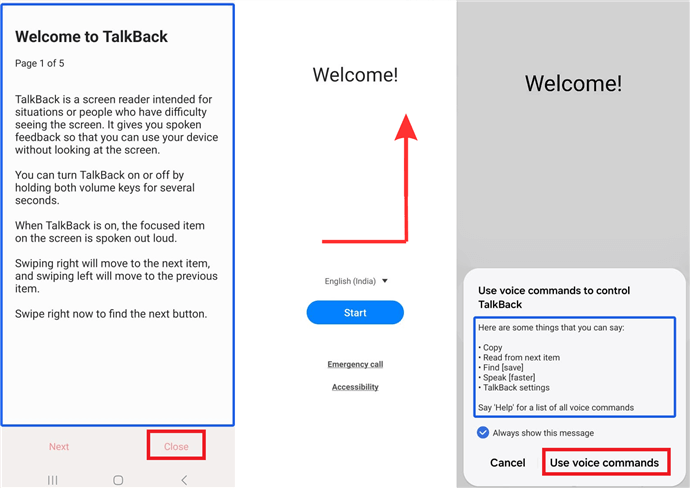 Talkback'i Etkinleştir