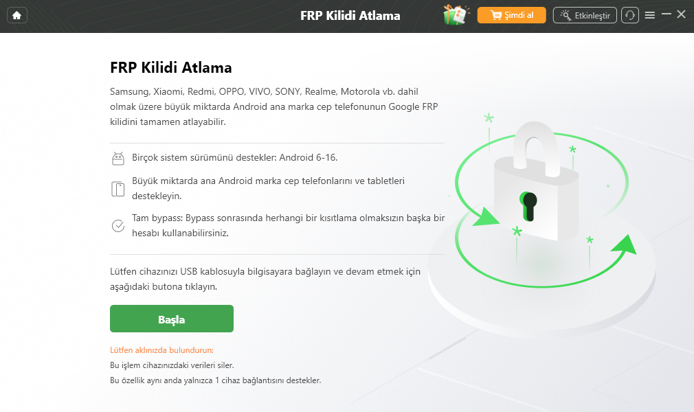 Başlat düğmesine tıklayın