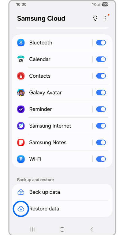 Samsung Cloud Restore data ile fabrika ayarları sonrası yedek geri yükleme