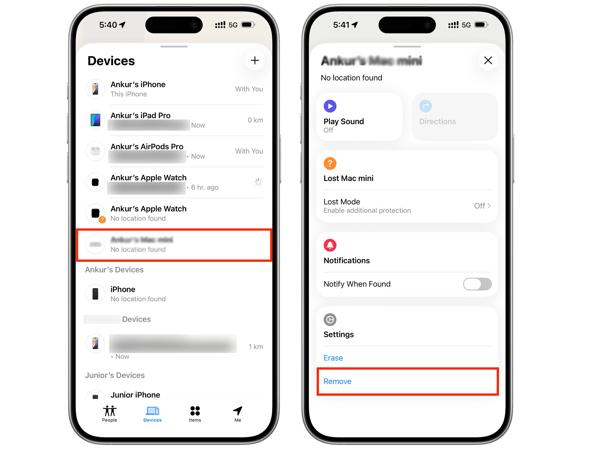 Önceki sahibin Find My üzerinden iPhone'u Apple hesabından kaldırması