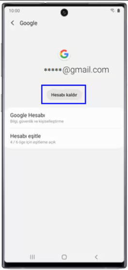 Samsung Galaxy telefonda fabrika ayarlarına sıfırlamadan önce Google hesabını kaldırma