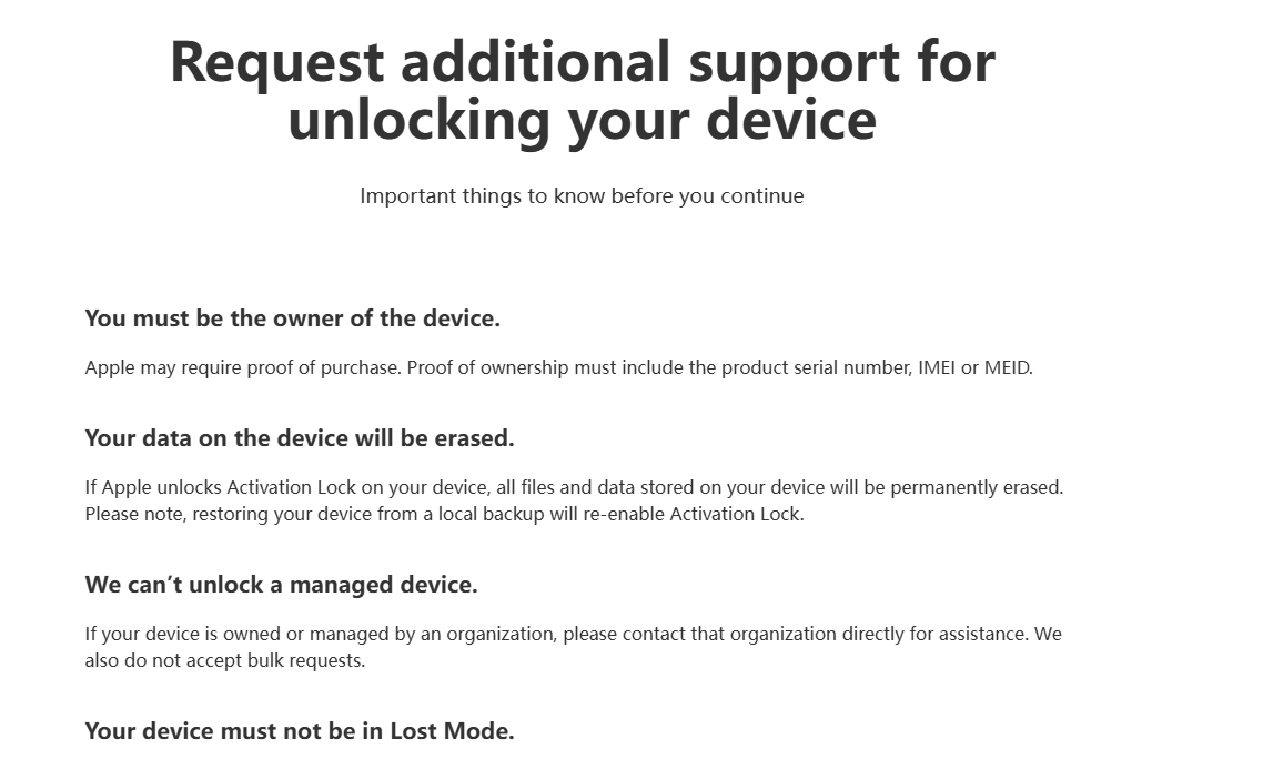 Satın alma belgesiyle Apple Activation Lock destek talebi