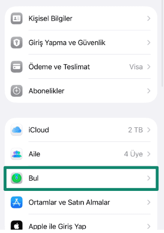 iPhone'umu Bul
