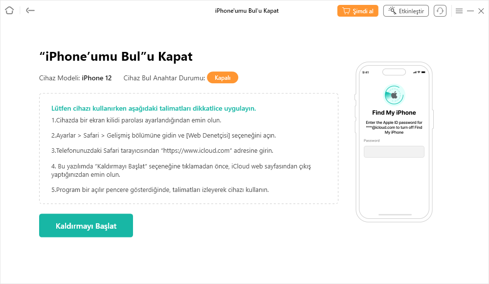 Kaldırmayı Başlat