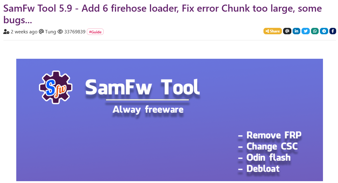 SamFw Tool 5.9 güncel FRP arayüzü