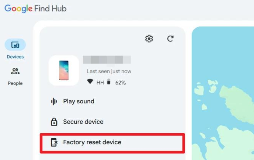 Google Find Hub ile Android telefonu bilgisayardan fabrika ayarlarına sıfırlama