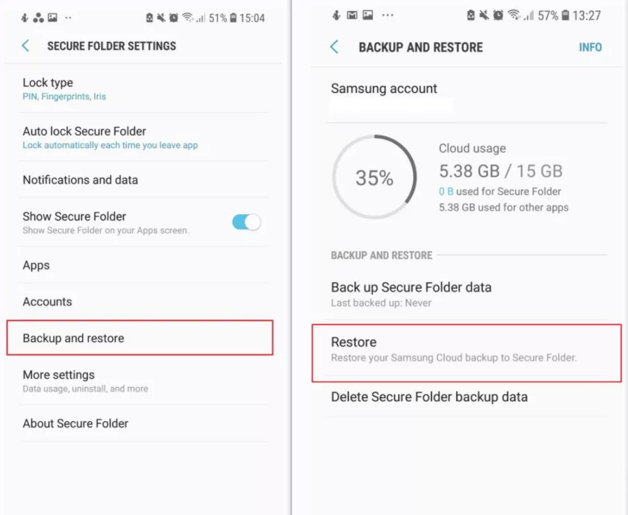 Samsung Secure Folder silinen fotoğraf kurtarma yöntemleri ve yedek durumu